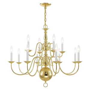 Williamsburgh - 12 Light Chandelier in Traditional Style - 32 Inches wide by 25.75 Inches high - 1029753