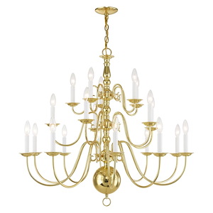 Williamsburgh - 20 Light Chandelier in Traditional Style - 36 Inches wide by 33 Inches high - 1029755