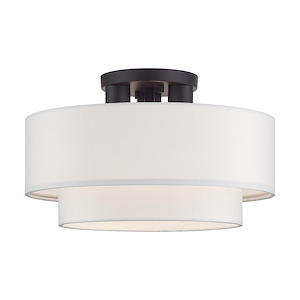 Manorwood - 3 Light Semi-Flush Mount-8.75 Inches Tall and 15 Inches Wide - 1337565