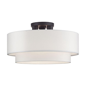 Manorwood - 3 Light Semi-Flush Mount-9.75 Inches Tall and 18 Inches Wide - 1337566