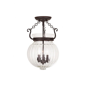 Everett - 3 Light Semi-Flush Mount in Traditional Style - 12 Inches wide by 18 Inches high - 443847