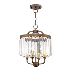 Ashton - 4 Light Convertible Mini Chandelier in Glam Style - 13 Inches wide by 18 Inches high - 443943