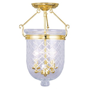 Jefferson - Three Light Semi-Flush Mount - 12 Inches wide by 17 Inches high - 415303