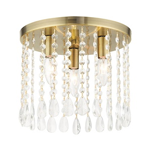 Elizabeth - 3 Light Flush Mount in Glam Style - 11 Inches wide by 9.25 Inches high - 1012053