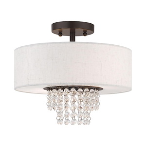 Carlisle - 2 Light Semi-Flush Mount in Contemporary Style - 13 Inches wide by 10.7 Inches high - 614600