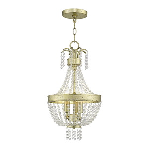 Valentina - 3 Light Pendant in French Country Style - 10 Inches wide by 18.5 Inches high - 476977