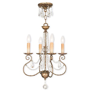Isabella - 3 Light Mini Chandelier in French Country Style - 13 Inches wide by 20.75 Inches high - 476967