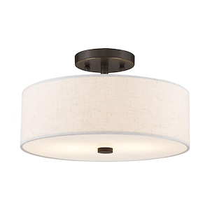 Meridian - 2 Light Semi-Flush Mount in Modern Style - 13 Inches wide by 7.5 Inches high - 522811