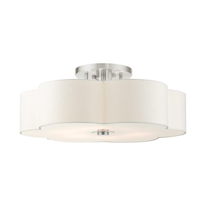 Chelsea - 6 Light Semi-Flush Mount in French Country Style - 28 Inches wide by 11.25 Inches high - 1012040
