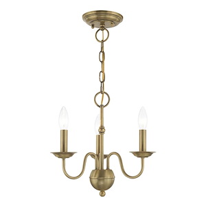 Windsor - 3 Light Mini Chandelier in Traditional Style - 14 Inches wide by 13 Inches high - 831889