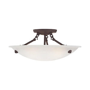 Oasis - 3 Light Semi-Flush Mount in Contemporary Style - 16 Inches wide by 7 Inches high - 190034