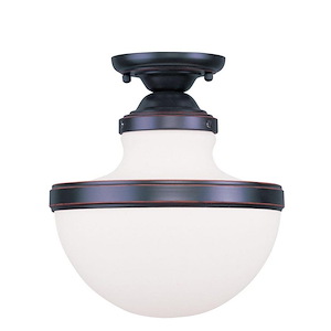 Oldwick - 1 Light Flush Mount in New Traditional Style - 8 Inches wide by 9.5 Inches high - 1029783