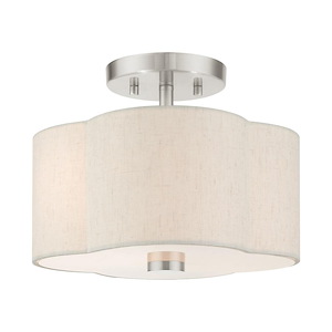 Solstice - 2 Light Semi-Flush Mount in French Country Style - 11 Inches wide by 8.5 Inches high - 1012245