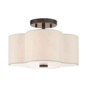 Solstice - 2 Light Semi-Flush Mount in French Country Style - 13 Inches wide by 8.5 Inches high - 1012246