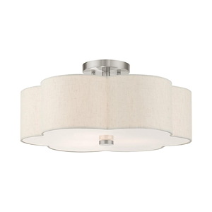 Solstice - 3 Light Semi-Flush Mount in French Country Style - 18 Inches wide by 8.5 Inches high - 1012248