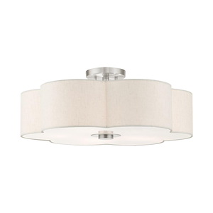 Solstice - 5 Light Semi-Flush Mount in French Country Style - 22 Inches wide by 9 Inches high - 1012250
