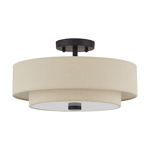 Bellingham - 3 Light Large Semi-Flush Mount-8.25 Inch Tall and 15 Inch Wide - 1391718