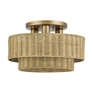 Weavington - 3 Light Large Semi-Flush Mount-9.25 Inch Tall and 15 Inch Wide - 1391820