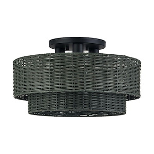 Weavington - 3 Light Large Semi-Flush Mount-10.5 Inch Tall and 18 Inch Wide - 1391821