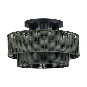 Weavington - 3 Light Large Semi-Flush Mount-9.25 Inch Tall and 15 Inch Wide - 1391820