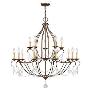 Chesterfield - 15 Light Chandelier in French Country Style - 38 Inches wide by 38 Inches high - 1029797