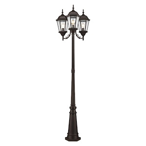 Hamilton - 3 Light Outdoor 3 Head Post in Traditional Style - 24.5 Inches wide by 86 Inches high - 415339