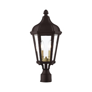 Morgan - 2 Light Outdoor Post Top Lantern in Traditional Style - 9 Inches wide by 21 Inches high - 614643