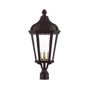 Morgan - 3 Light Outdoor Post Top Lantern in Traditional Style - 11 Inches wide by 25.25 Inches high - 614639
