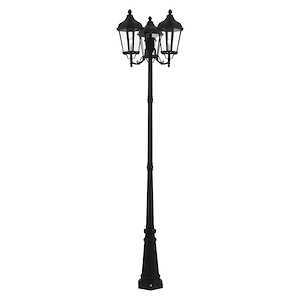 Morgan - 3 Light Outdoor 3 Head Post in Traditional Style - 25.5 Inches wide by 100 Inches high - 614638