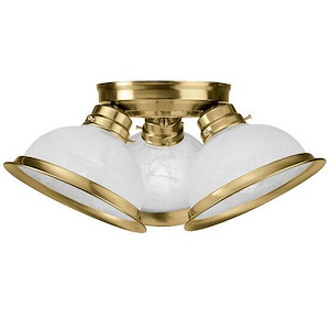 Home Basics - 1 Light Flush Mount in Farmhouse Style - 7.75 Inches wide by 6.25 Inches high - 1220055