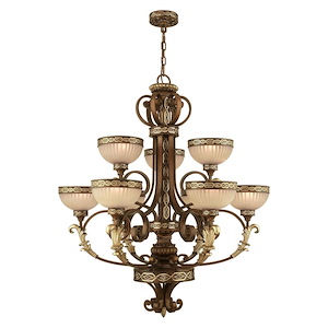 Seville - 9 Light Chandelier in French Country Style - 34 Inches wide by 40 Inches high - 190490