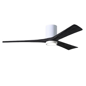 Irene-3HLK - 3 Blade Flush Ceiling Fan with Light Kit-12 Inch Tall and 60 Inch Wide - 543270