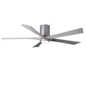 Irene-5HLK - 5 Blade Flush Ceiling Fan with Light Kit-12 Inch Tall and 60 Inch Wide - 543263