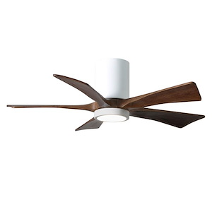 Irene-5HLK - 5 Blade Flush Ceiling Fan with Light Kit-12 Inch Tall and 42 Inch Wide - 543265