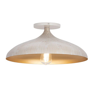 Fleur - 1 Light Flush Mount-6 Inch Tall and 15.5 Inch Wide - 1377203