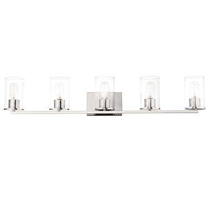 Sleek - Bath Vanity with Cylinder Glass Shades-4.75 inches high - 1090270