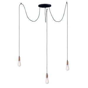 Early Electric-Three Light Pendant-11.75 Inches wide by 3.25 inches high - 702604