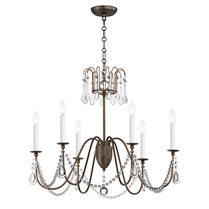 Plumette - 6 Light Chandelier In Traditional Style-22 Inches Tall and 28 Inches Wide - 1265834