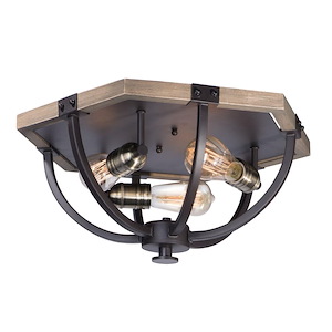 Lodge-3 Light Flush Mount-20 Inches wide by 9 inches high - 1027771