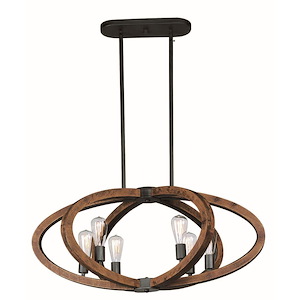 Bodega Bay-6 Light Pendant in Rustic style-22.25 Inches wide by 16.75 inches high - 1027679