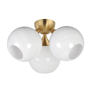 Neve - 3 Light Semi-Flush Mount-10.5 Inch Tall and 18.75 Inch Wide - 1377230