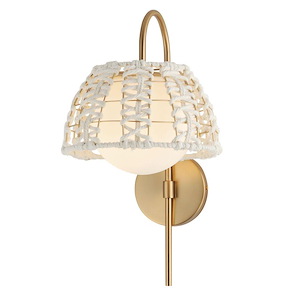 Macrame - 1 Light Wall Sconce-19 Inches Tall and 10.5 Inches Wide - 1342423