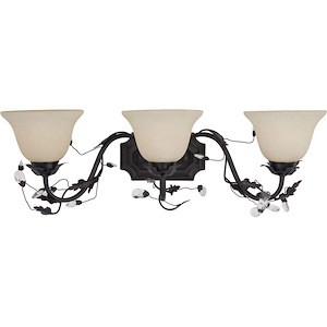 Elegante-3 Light Bath Vanity in Leaf style-28 Inches wide by 8.5 inches high - 1027742