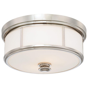 2 Light Flush Mount in Traditional Style - 6.5 inches tall by 13.5 inches wide - 539202