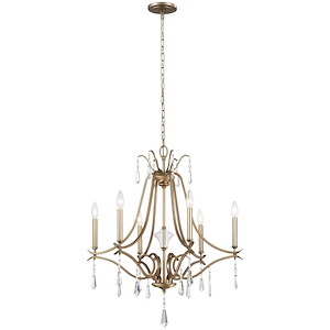 Laurel Estate - Chandelier 6 Light Brio Gold in Traditional Style - 31.75 inches tall by 26.75 inches wide - 539155