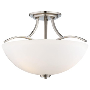 Overland Park - 3 Light Semi-Flush Mount in Transitional Style - 11.75 inches tall by 16.5 inches wide - 539251