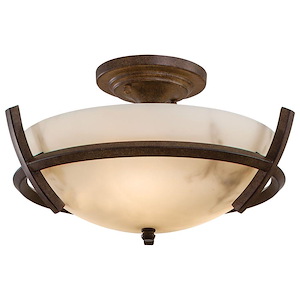 Calavera - 3 Light Semi-Flush Mount in Transitional Style - 7.75 inches tall by 14 inches wide - 539524