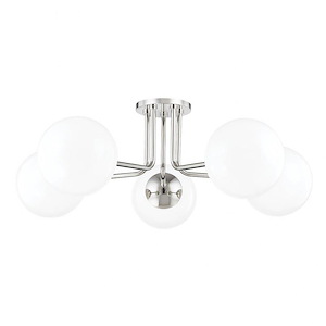 Stella - 5 Light Semi-Flush Mount In Transitional Essentials Style-10.5 Inches Tall and 30 Inches Wide - 1099800