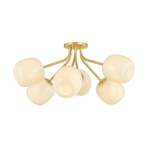 Lisette - 6 Light Semi-Flush Mount-13.25 Inch Tall and 29.25 Inch Wide - 1395355