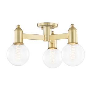 Bryce-3 Light Semi-Flush Mount in Transitional Style-18 Inches Wide by 9.25 Inches High - 1013460